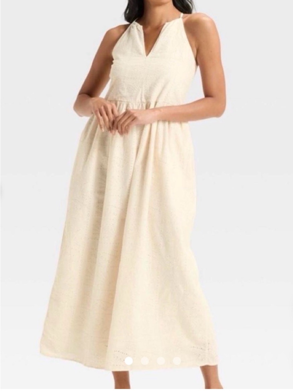 Universal Thread Cream Halter-Neck Maxi Dress